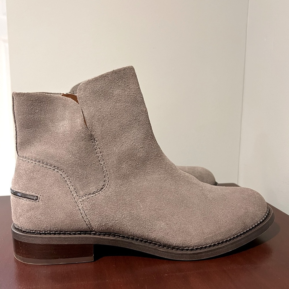 Franco Sarto grey suede ankle booties, size 8.5, like new!